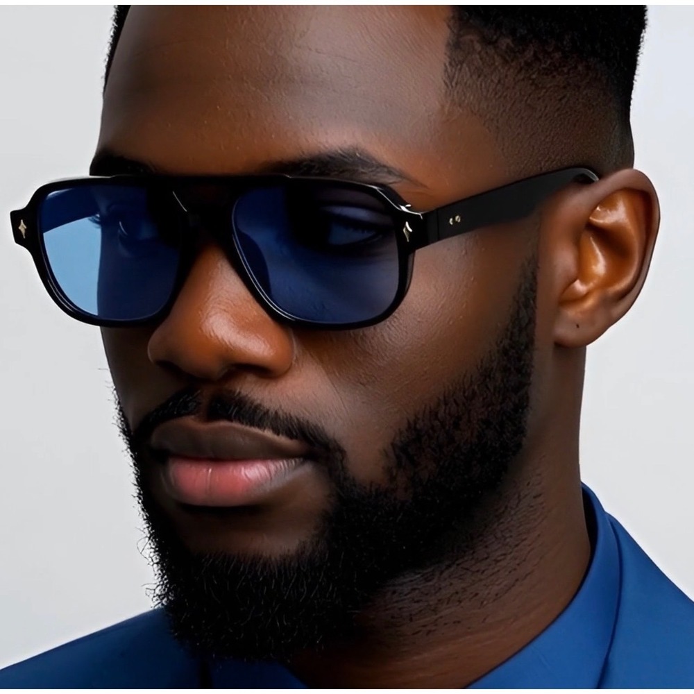 Men Retro Pilot Aviator Style Oversized Square Rectangular Frame Lentes Gafas